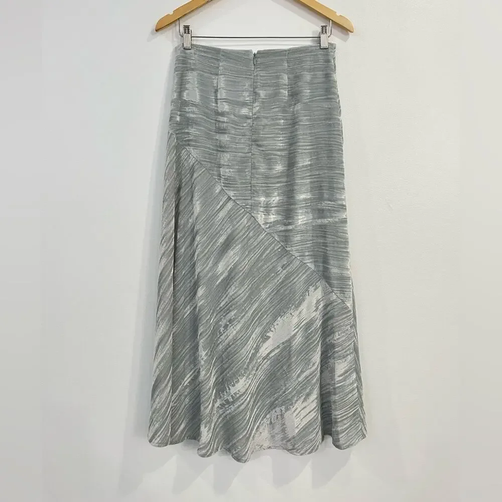 Vince Womens Skirt 6 Pale Sea Glass Velvet Ruched Paneled‎